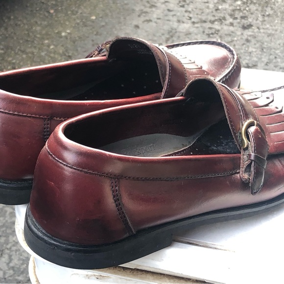 Rockport Vibram Penny Loafers Men’s Burgundy Leather Slip On Dress Shoes Sz 8M - Picture 8 of 14